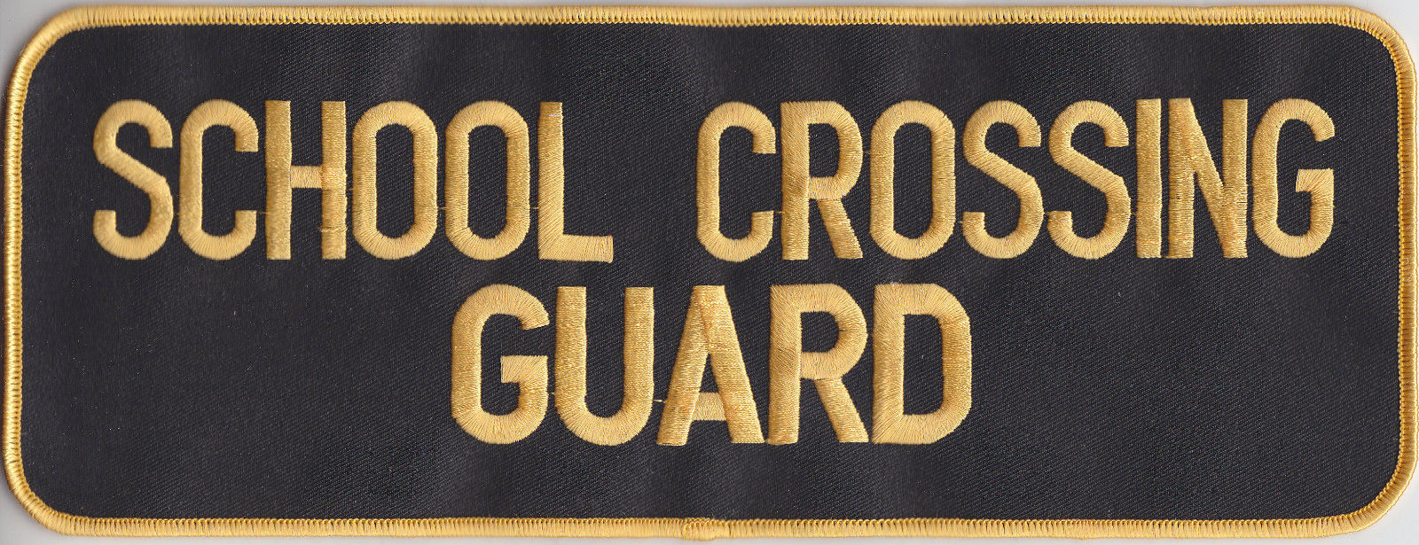 SCHOOL CROSSING GUARD Gold on Black Back Panel Patch